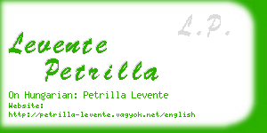 levente petrilla business card